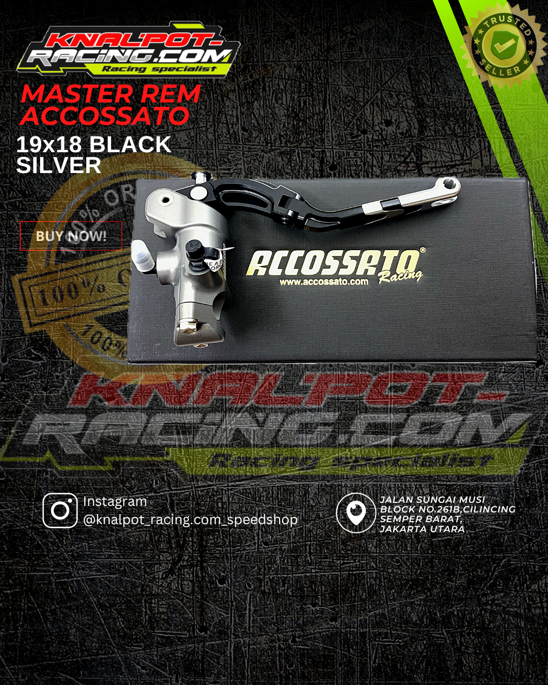 MASTER REM ACCOSSATO 19X18 BALCK SILVER